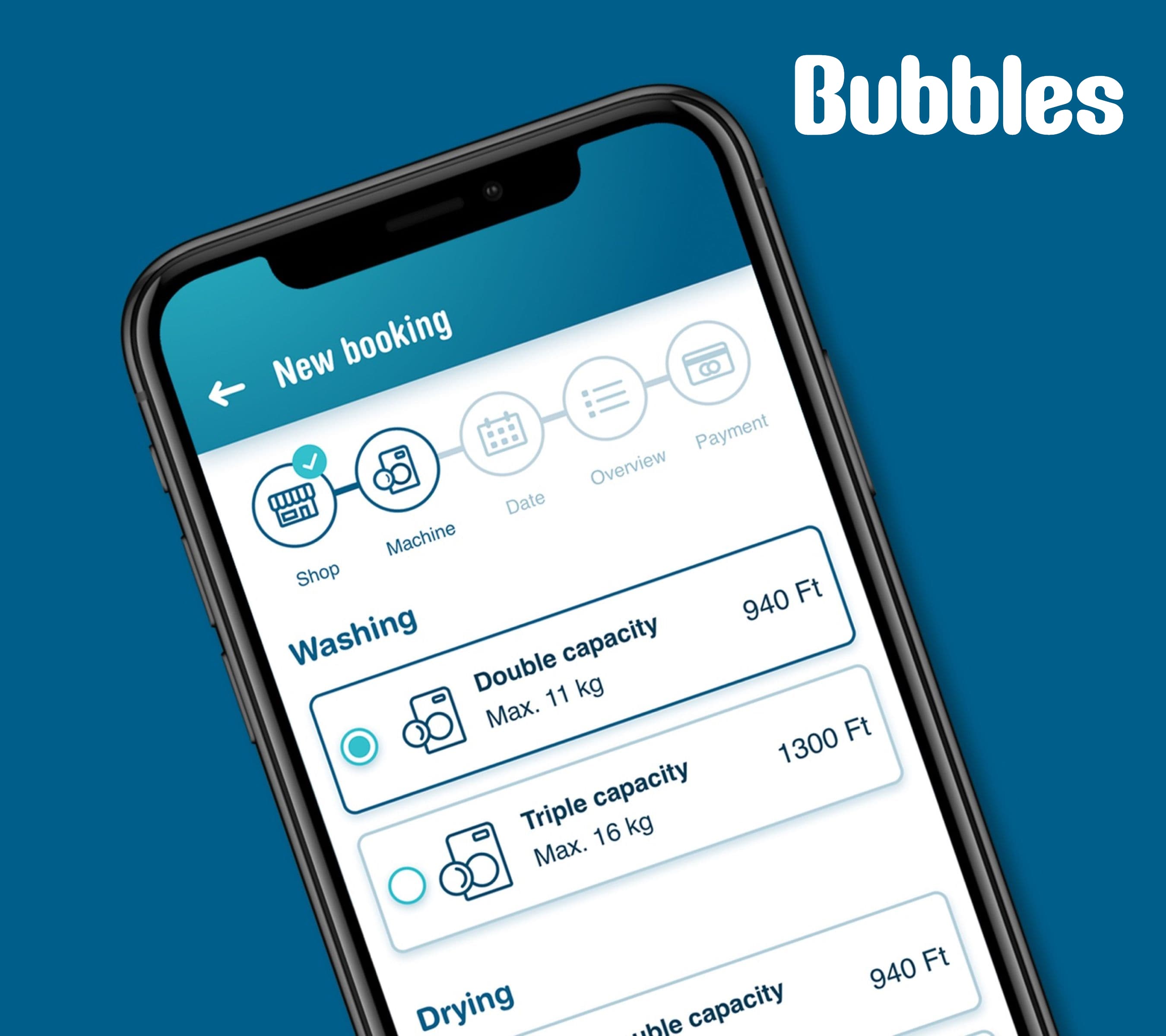 Bubbles smartphone app mockup